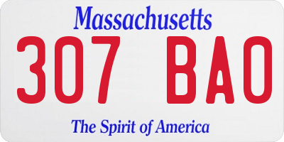 MA license plate 307BA0
