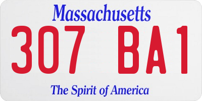 MA license plate 307BA1
