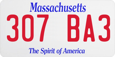 MA license plate 307BA3