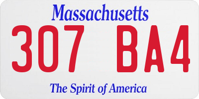 MA license plate 307BA4