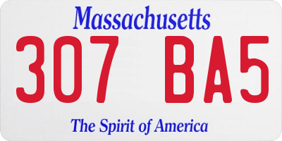MA license plate 307BA5