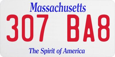 MA license plate 307BA8