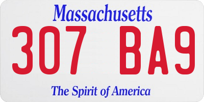 MA license plate 307BA9
