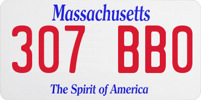 MA license plate 307BB0