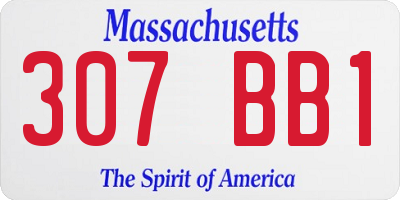 MA license plate 307BB1