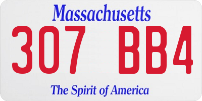 MA license plate 307BB4
