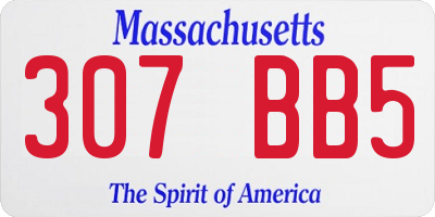 MA license plate 307BB5