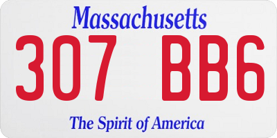 MA license plate 307BB6