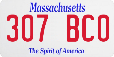 MA license plate 307BC0