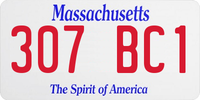 MA license plate 307BC1