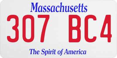 MA license plate 307BC4