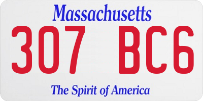 MA license plate 307BC6