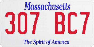 MA license plate 307BC7