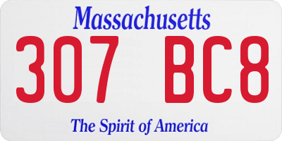 MA license plate 307BC8