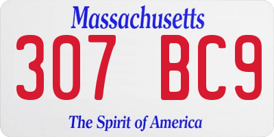 MA license plate 307BC9