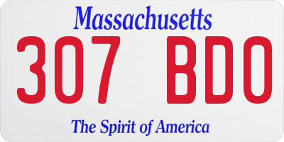 MA license plate 307BD0