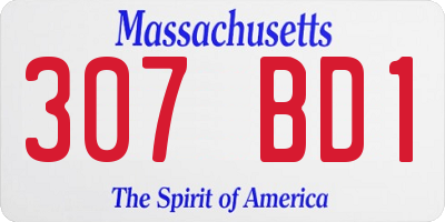 MA license plate 307BD1