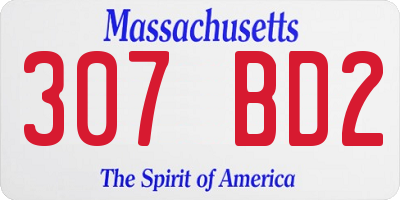 MA license plate 307BD2