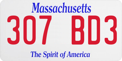 MA license plate 307BD3