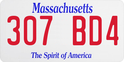 MA license plate 307BD4
