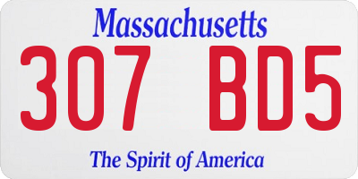 MA license plate 307BD5