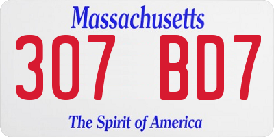 MA license plate 307BD7