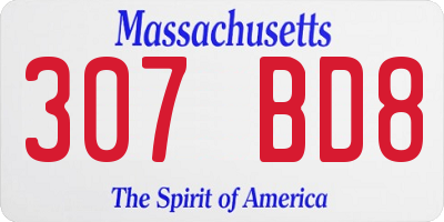 MA license plate 307BD8