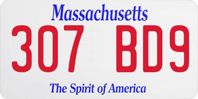 MA license plate 307BD9