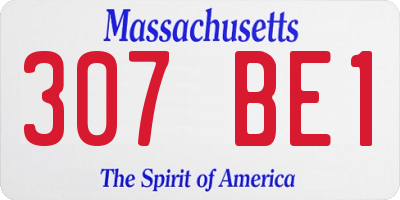 MA license plate 307BE1