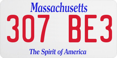 MA license plate 307BE3