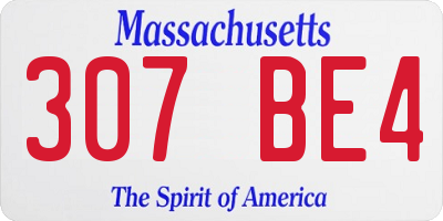 MA license plate 307BE4