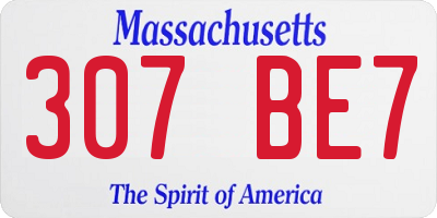 MA license plate 307BE7