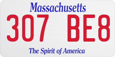 MA license plate 307BE8