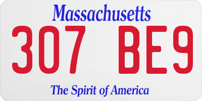 MA license plate 307BE9