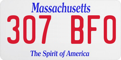 MA license plate 307BF0