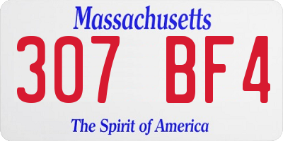 MA license plate 307BF4