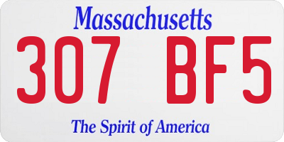 MA license plate 307BF5