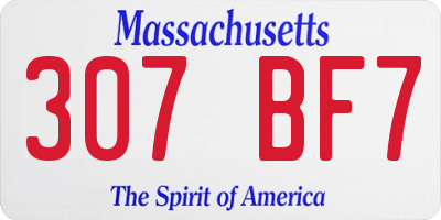 MA license plate 307BF7