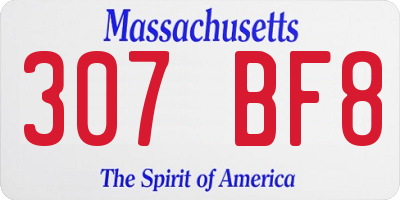 MA license plate 307BF8