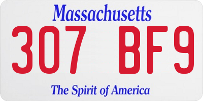 MA license plate 307BF9
