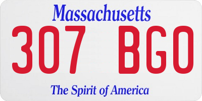 MA license plate 307BG0