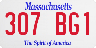 MA license plate 307BG1