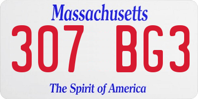 MA license plate 307BG3