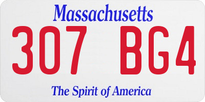 MA license plate 307BG4