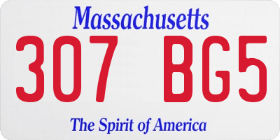 MA license plate 307BG5