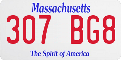 MA license plate 307BG8