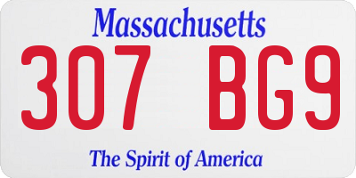 MA license plate 307BG9