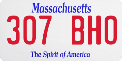 MA license plate 307BH0