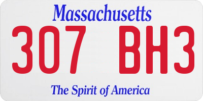 MA license plate 307BH3
