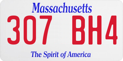 MA license plate 307BH4